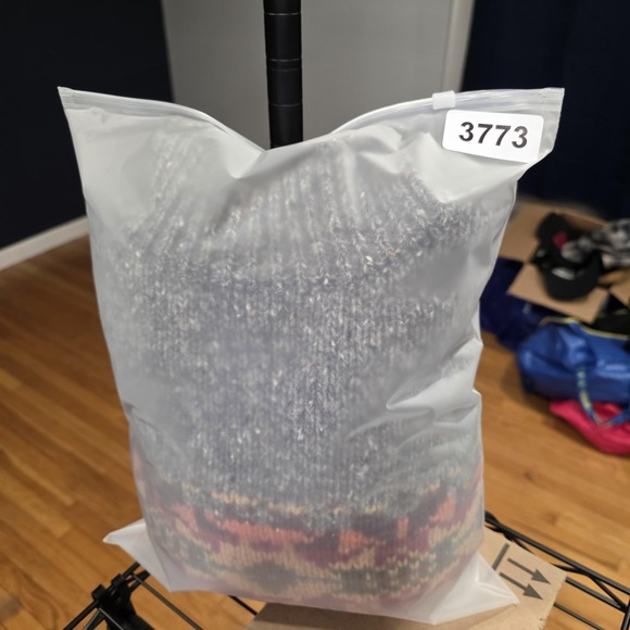 Vintage Abercrombie & Fitch Sweater Womens Medium Gray Wool Rollneck Fair Isle - Picture 11 of 11